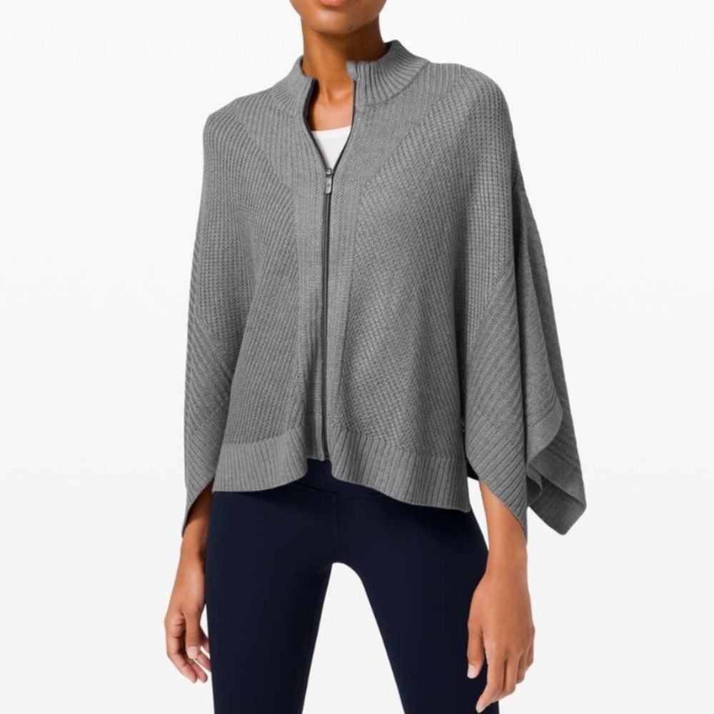 Lululemon Softer Still Wrap Knit Sweater Heathered Grey Size XS / Small